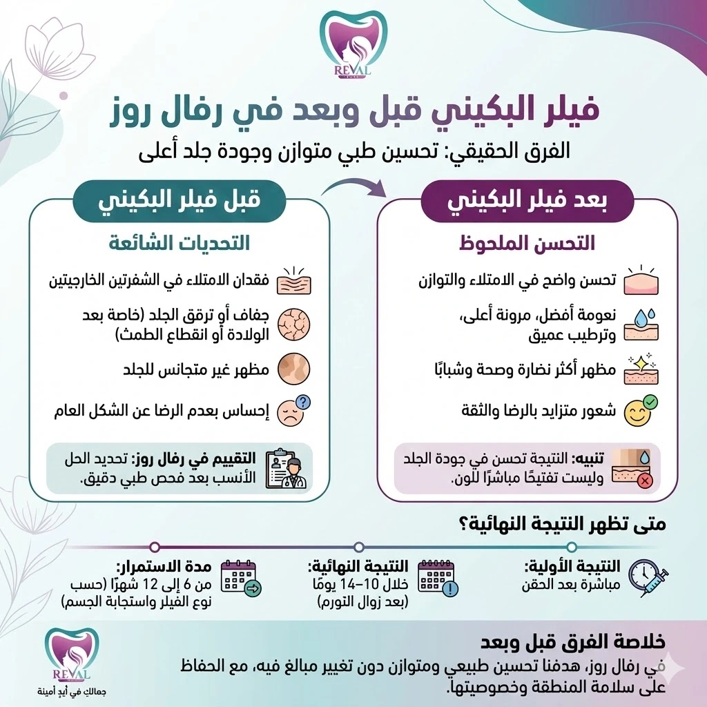 هل حقن فيلر البكيني يفتح المنطقة؟ فيلر البيكيني قبل وبعد