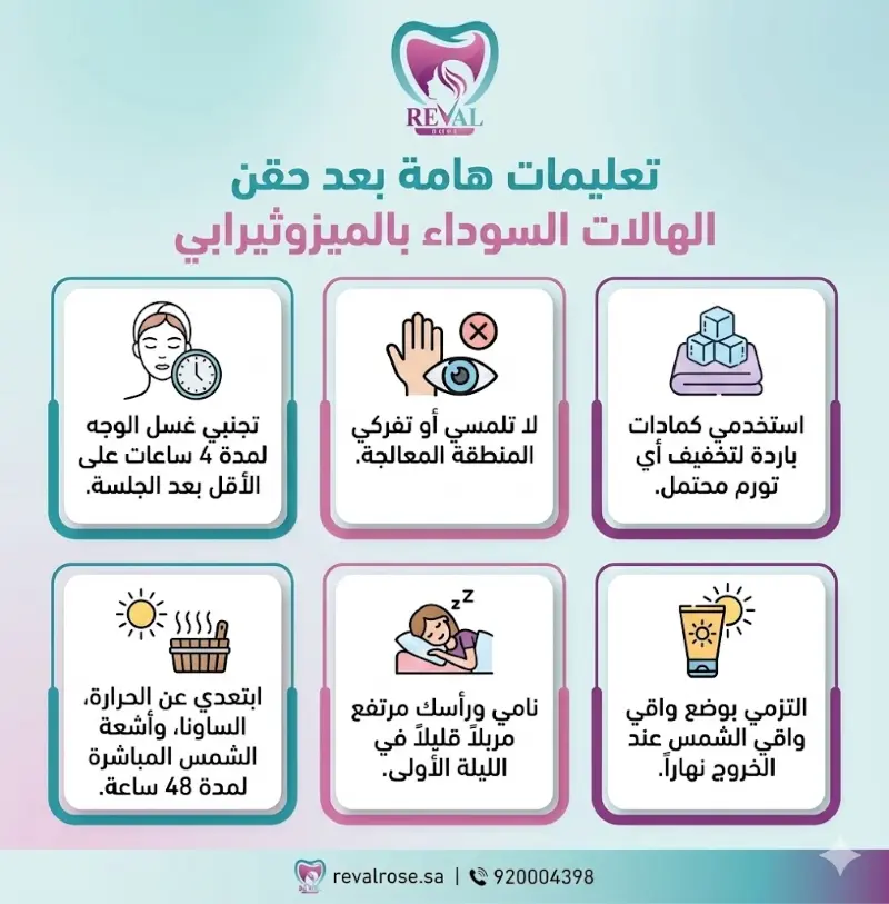 تعليمات بعد حقن الهالات السوداء بالميزوثيرابي