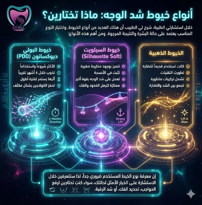 أنواع خيوط شد الوجه