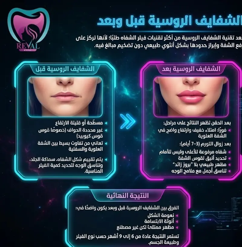 الشفايف الروسية قبل وبعد