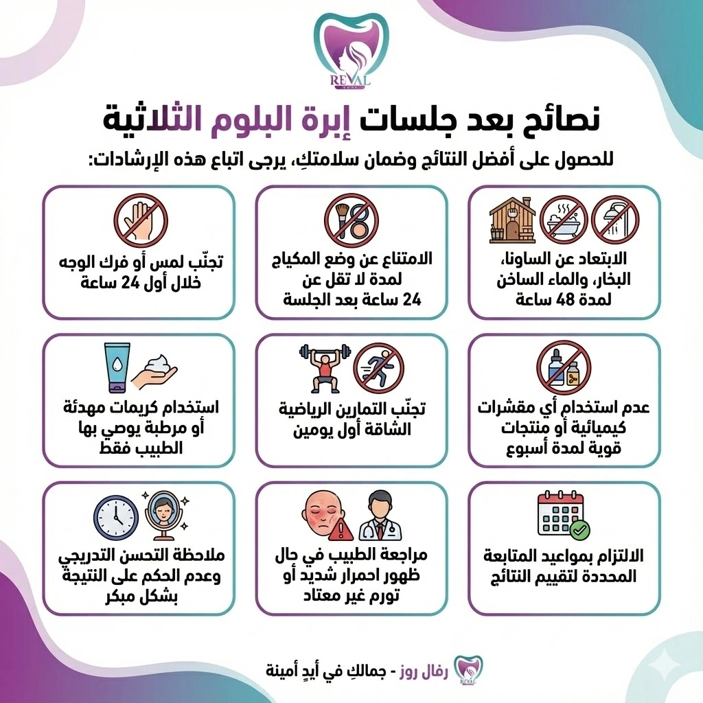 نصائح بعد جلسات إبرة البلوم الثلاثية