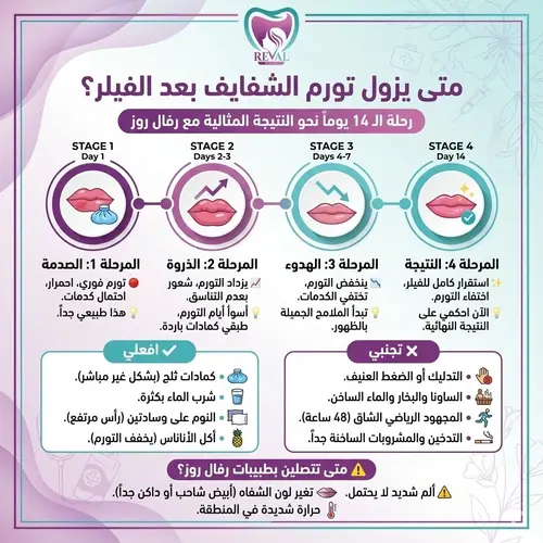 متى يزول تورم الشفايف بعد الفيلر؟
